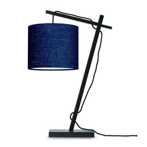 Good & Mojo Lampe de table bambou noir/lin H46cm