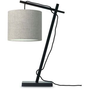 Good & Mojo Lampe de table bambou noir/lin H46cm