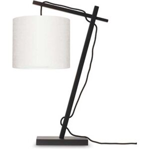 Good & Mojo Lampe de table bambou noir/lin H46cm