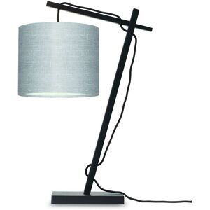 Good & Mojo Lampe de table bambou noir/lin H46cm