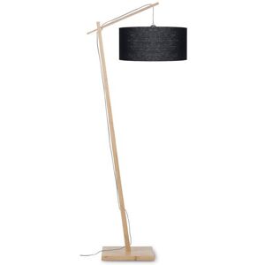 Good & Mojo Lampadaire bambou et lin naturel noir H176cm