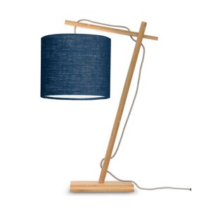 Good & Mojo Lampe de table bambou/lin bleu H46cm