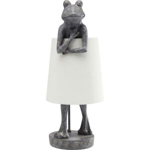 Kare Design Lampe grenouille grise en polyresine et abat-jour en lin