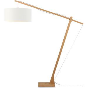 Good & Mojo Lampadaire en bambou abat-jour en lin H207cm