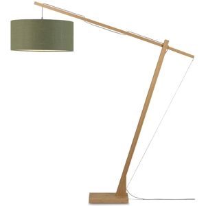 Good & Mojo Lampadaire en bambou abat-jour en lin H207cm