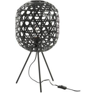 Meubles & Design Lampe design sur pieds en bambou et metal noir