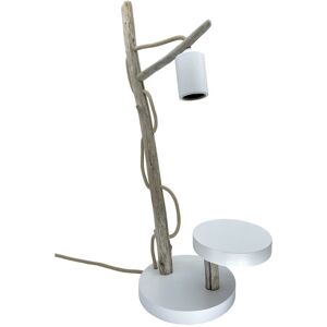 ART Lampe a poser en bois recycle blanc