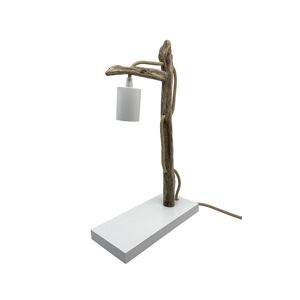 ART Lampe a poser en bois recycle blanc