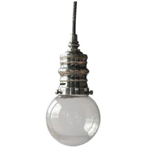 PIB Lampe suspendue en verre et metal argente