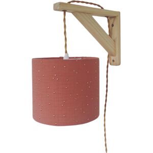 Belamp Lampe equerre double gaze terracotta pois dores cordon torsade or