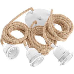 Hoopzi Suspensions plafonnier 3 fil naturel blanc