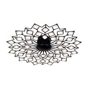 Cristalrecord Plafonnier LED noir 56W en forme de fleur en acrylique