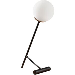 Wonderlamp Lampe de table noire avec sphere en verre opale