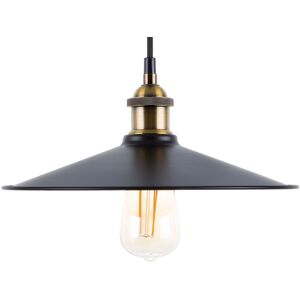 Beliani Lampe suspension noir et dore