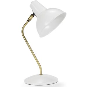 Wadiga Lampe de bureau metal blanc et laiton dore 20x15x38cm