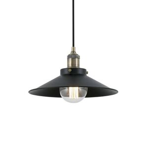 FARO BARCELONA Suspension conique metal douille doree diametre 30cm noir