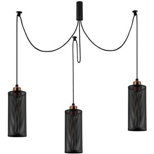 Wonderlamp Suspension noire moderne 3 lumieres avec accessoires pour le plafond