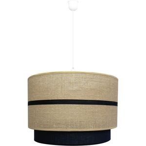 Wonderlamp Suspension de style naturel avec 2 abat-jour en lin et sac rustique