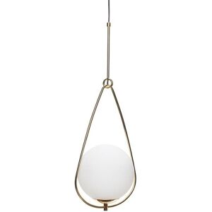 Hübsch Lampe en verre et metal blanc et laiton