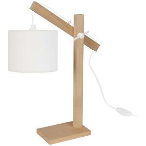 Tosel Lampe de bureau bois naturel et ecru