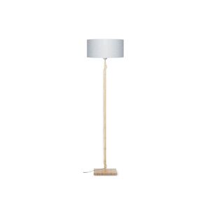 Good & Mojo Lampadaire bambou abat-jour lin lin clair, h. 167cm