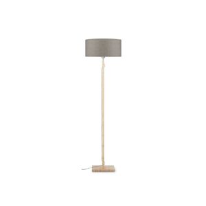 Good & Mojo Lampadaire bambou abat-jour lin lin fonc ©, h. 167cm