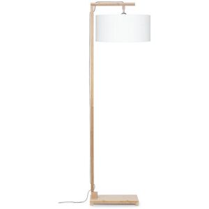 Good & Mojo Lampadaire bambou abat-jour lin blanc, h. 174cm