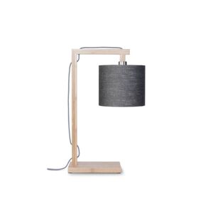 Good & Mojo Lampe de table bambou abat-jour lin gris fonc ©, h. 47cm