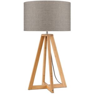 Good & Mojo Lampe de table bambou abat-jour lin lin fonc ©, h. 59cm