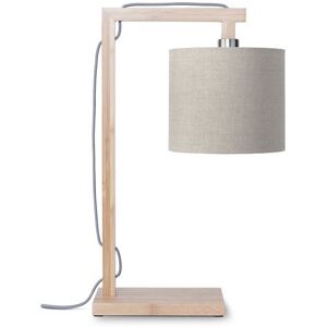 Good & Mojo Lampe de table bambou abat-jour lin lin fonc ©, h. 47cm