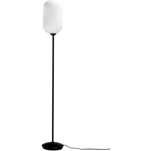 Dyberg Larsen Lampadaire en verre et metal noir mat