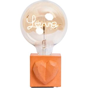 Junny Lampe a poser en beton orange avec son ampoule a message