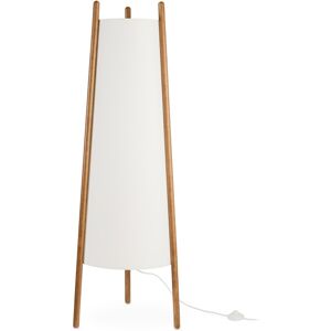 LEDS C4 Lampadaire en bois et textile blanche