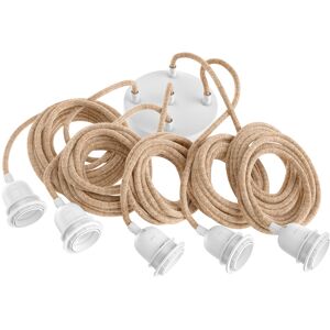 Hoopzi Suspensions plafonnier 5 fil naturel blanc