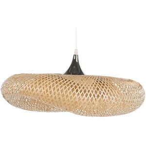 Beliani Lampe suspension design en bambou clair grande