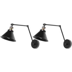 Beliani Set de 2 lampes murales noires