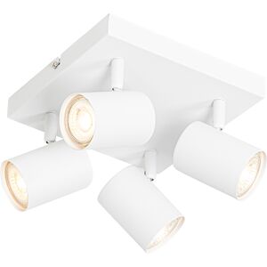 QAZQA Spot plafond en acier blanc