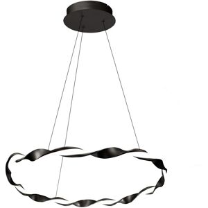 Cristalrecord Suspension minimaliste et elegant en forme d'anneau noir ø51 cm