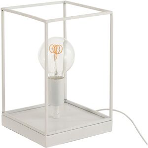 LANADECO Lampe a poser avec cadre metal blanc 30x20x20 cm