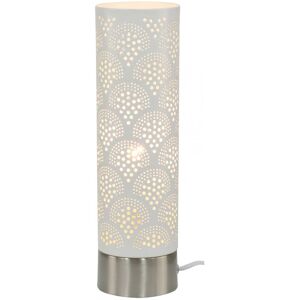 C-Creation Lampe tactile grand modele en metal perfore blanc