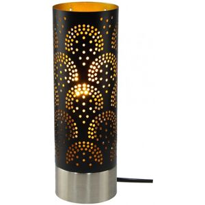 C-Creation Lampe tactile petit modele en metal perfore noir