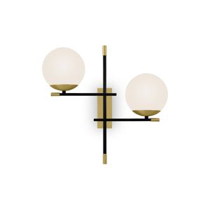 Maytoni Applique noire futuriste avec structure en metal et 2 spheres