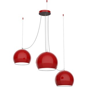 Lumicom Suspension metal rouge brillant et blanc