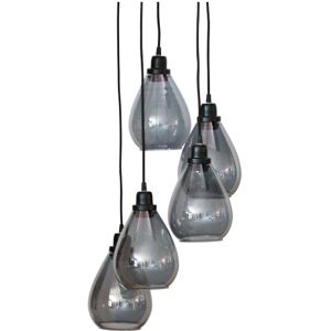 BePureHome Lampe suspendue verre noir avec 5 lumieres