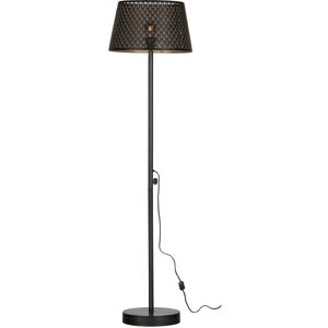 WOOOD Lampadaire lampe sur pied metal noir et dore