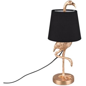 Trio Lampe decorative flamingo dore et abat-jour noir