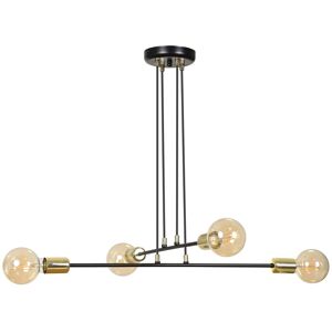 Wonderlamp Suspension vintage 4 lumieres avec structure en metal noir ø70 cm