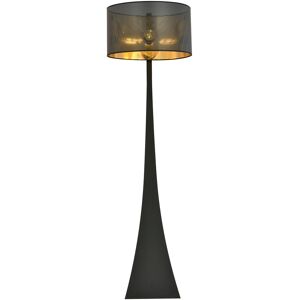 Wonderlamp Lampadaire moderne et elegant avec abat-jour noir et interieur dore