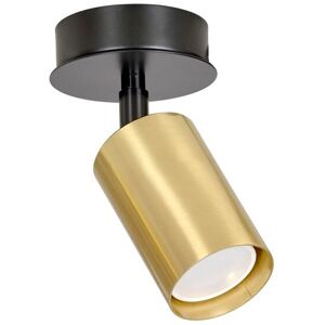 Wonderlamp Spot de plafond orientable cylindrique dore avec rosace noire