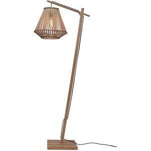 Good & Mojo Lampadaire bambou abat-jour bambou naturel, h. 150cm